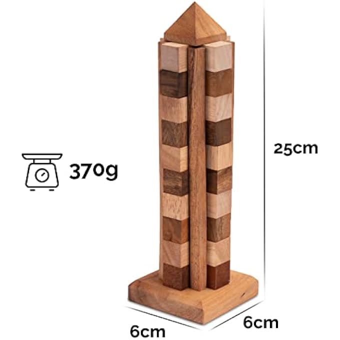 SKY TOWER - SKYSCRAPER - 3D PUZZLE - THINKING GAME - PUZZLE GAME - PATIENCE GAME - WOODEN LOGIC GAME - Image 3